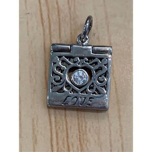 .925 Vintage Love Card Sterling Silver Jewelry Charm